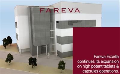 Fareva increases manufacturing capacity for  highly potent drug product manufacturing